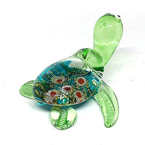 Sea Turtle Hand Blown Glass Figurine Collectible Aquarium Miniature Home Garden Decor Personalized Gift