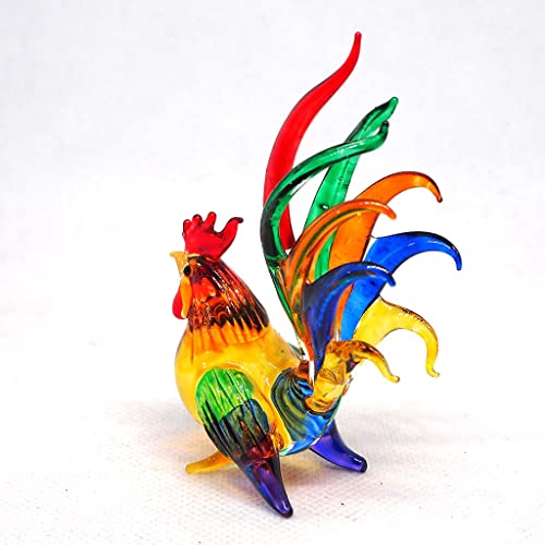 ZOOCRAFT Whimsical Glass Chicken Figurine - A Playful Accent for Farmhouse or Country-Inspired Décor