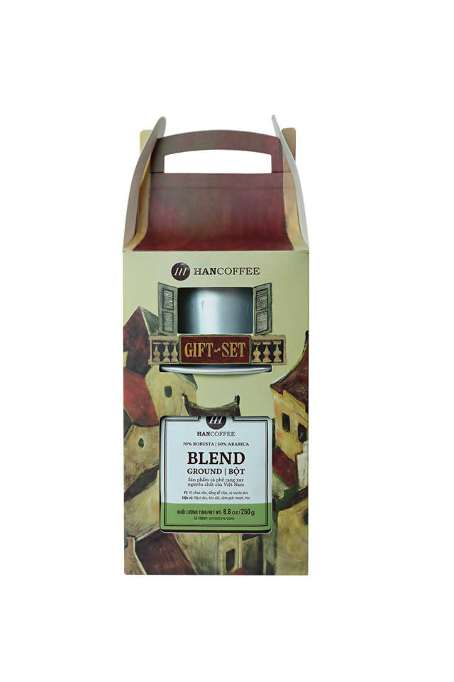 Vietnamese Style Combo: Coffee & Filter Dark Chocolate & Caramel, Great Art Design of Hanoi Old Quarter