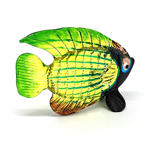 Blown Glass Fish Figurine Green Underwater Handicraft Miniatures Handmade Decor