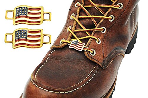 USA Flags Shoes Boot Lace Keeper US American Union Workers by BrooklynMaker