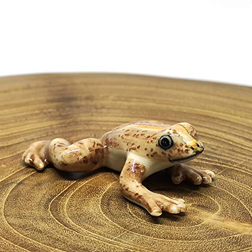 Ceramic Frog Figurine Miniatures Handmade Terrarium Collectible Garden Decor