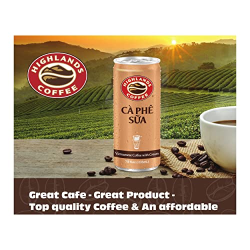 Highlands Coffee CÀ PHÊ SỮA Vietnamese Coffee with Condensed Milk│7.9 oz Can 6 or 12 7.9 Fl Oz (Pack of 6)