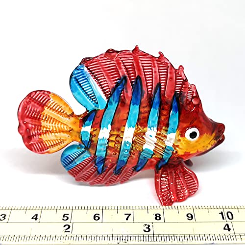 Aquarium Handicraft Miniature Hand Blown Glass Fish Figurine Red Collectibles