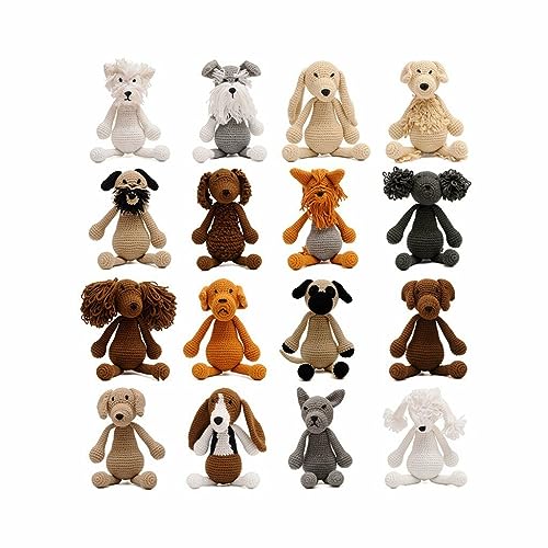 Dog Puppy Collection Handmade Amigurumi Stuffed Toy Crochet Doll VAC