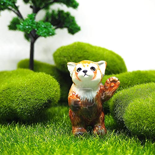 Ceramic Red Panda Figurine Animal Standing Craft Miniature Collectible Porcelain DIY Gift
