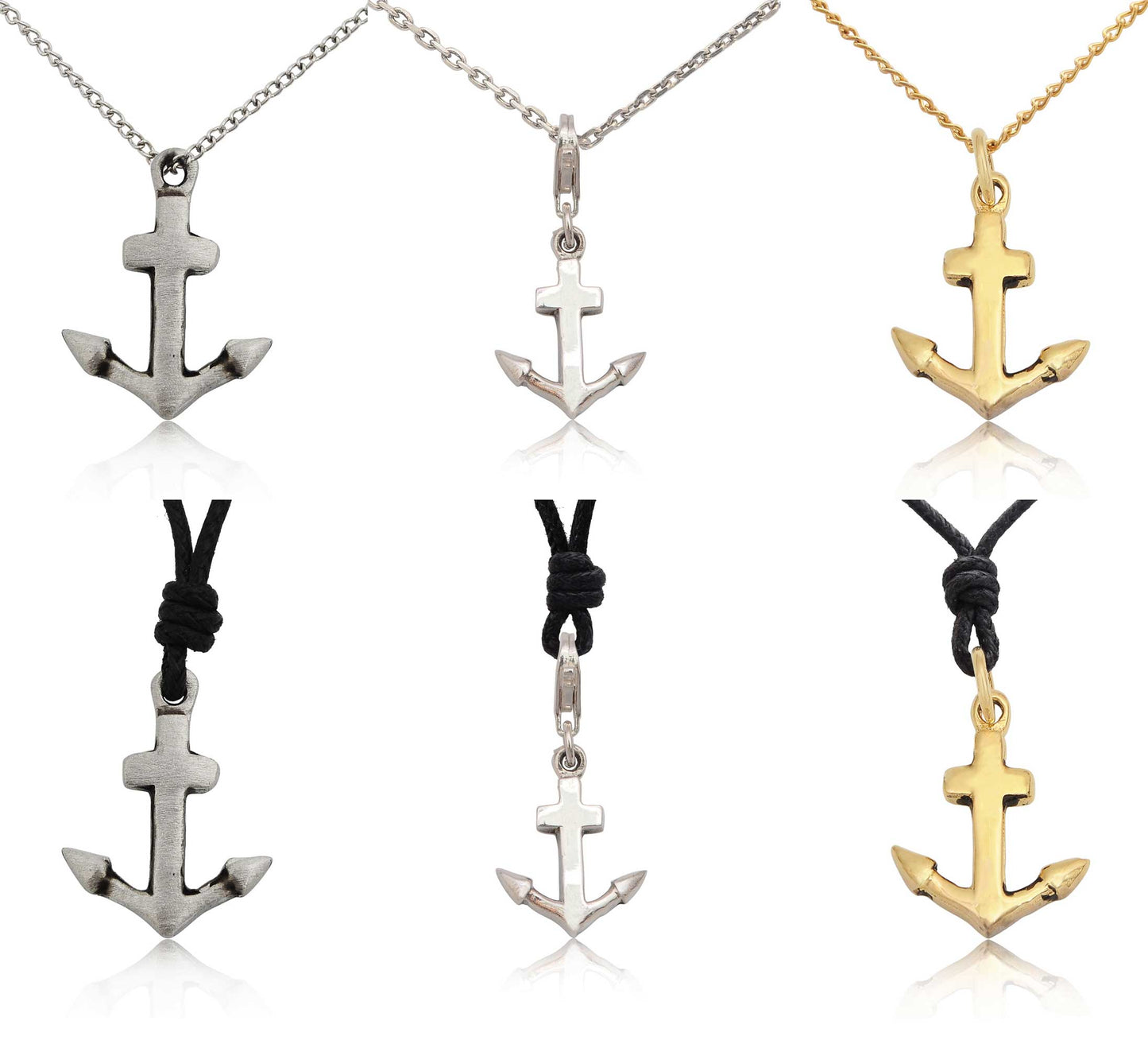 Flawless Anchor Ship Boat Pewter Brass Sterling Silver Necklace Pendant Jewelry