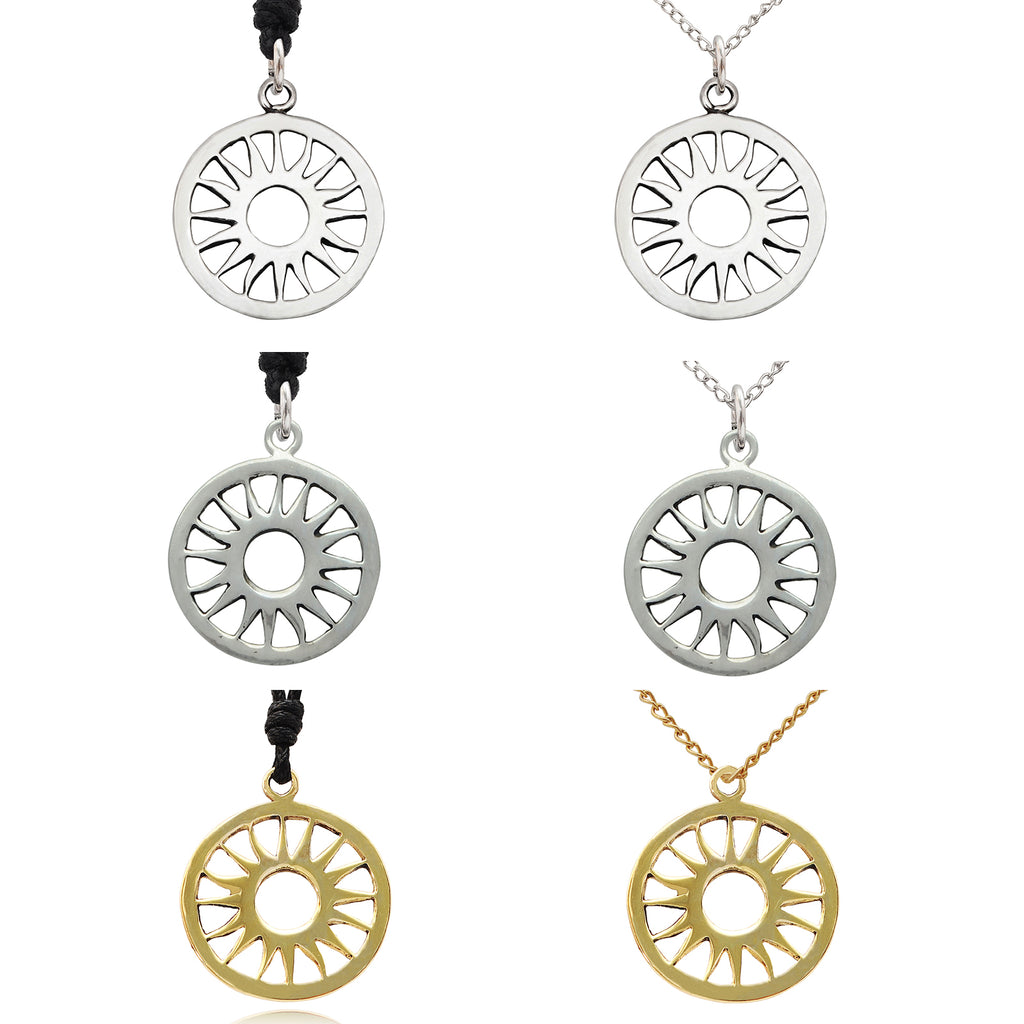 New Buddha Wheel 92.5 Sterling-silver Pewter Brass Charm  Necklace Pendant Jewelry
