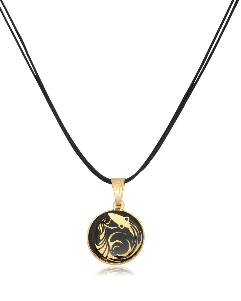 Astrology Horoscope Zodiac Gold Plated Brass Handmade Pendant Necklace