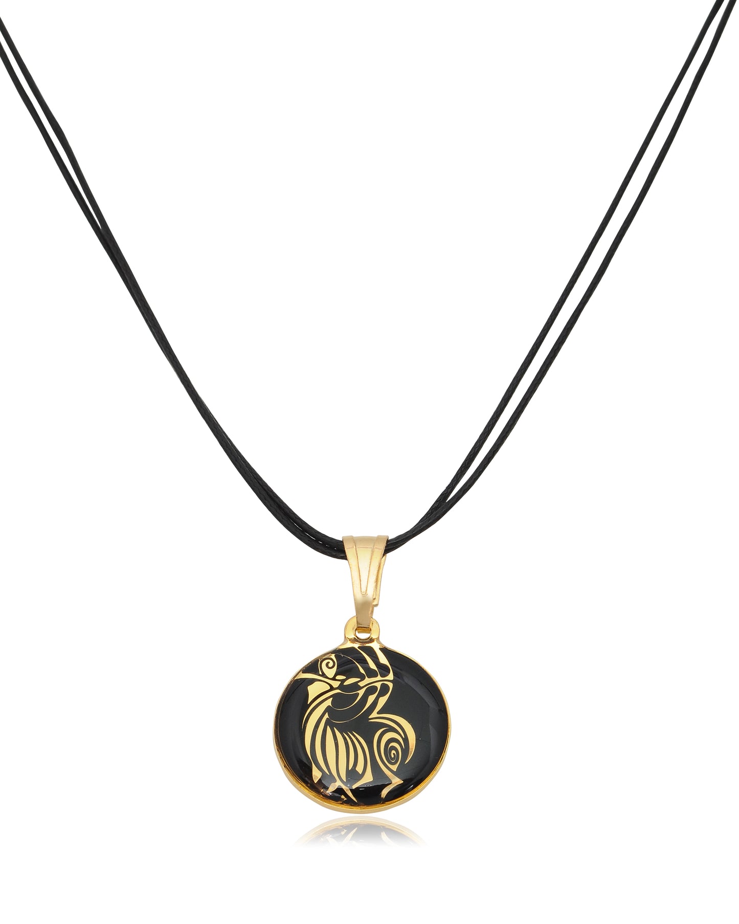 Astrology Horoscope Zodiac Gold Plated Brass Handmade Pendant Necklace