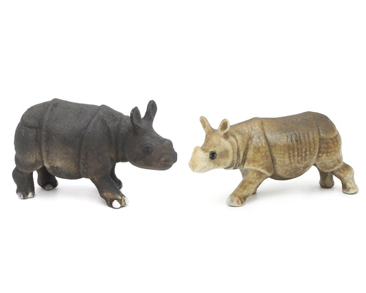 Handmade Miniatures Matte Ceramic Rhino Figurine Animals Décor/Animal Collection