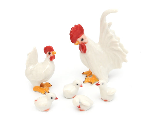 Handmade Miniatures Ceramic Chickens Figurine Animals Decor/Animal Collection