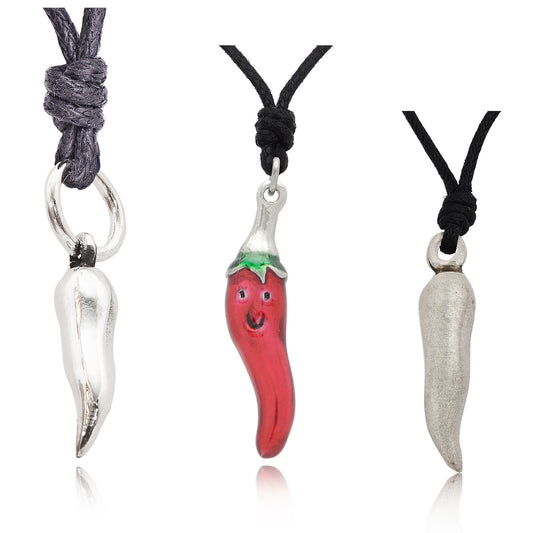 Italian Horn Chili Pepper Sterling-silver Necklace Pendant Jewelry
