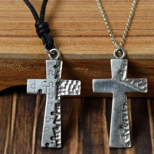The Christian Cross Silver Pewter Charm Necklace Pendant Jewelry