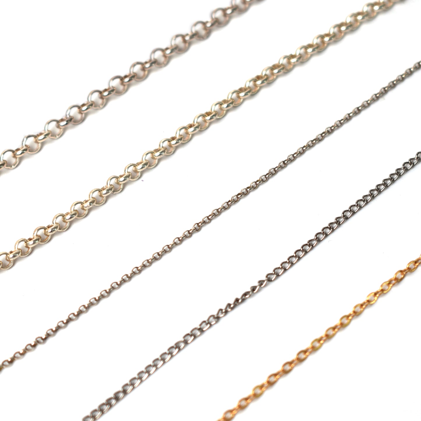 Sterling Siver / Pewter / Brass Necklace Chain For Mens Women Jewelry 1.5mm 2mm 3mm 4mm , Length 16-24"