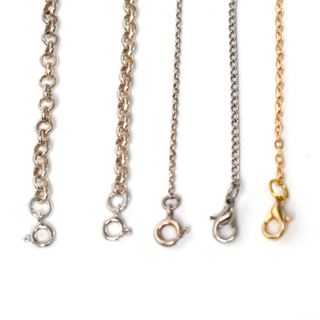 Sterling Siver / Pewter / Brass Necklace Chain For Mens Women Jewelry 1.5mm 2mm 3mm 4mm , Length 16-24"