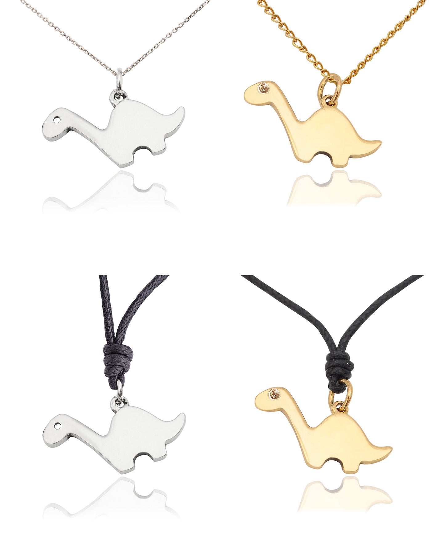 Cartoon Dinosaurs Pewter Brass Charm Necklace Pendant Jewelry