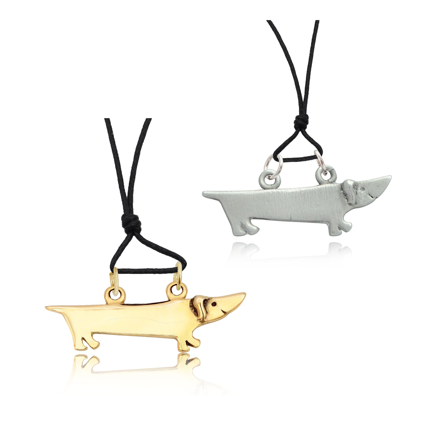 Dachshund Dog Silver Pewter Gold Brass Charm Necklace Pendant Jewelry