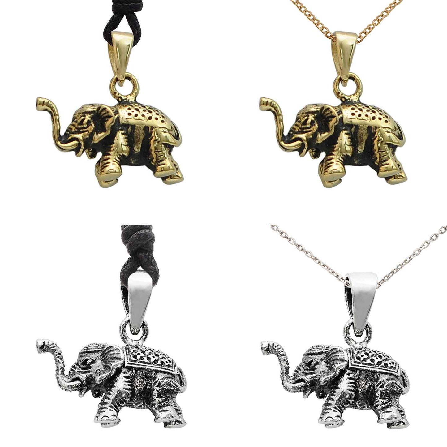 Thai Elephant 92.5 Sterling Silver Necklace Pendant Jewelry