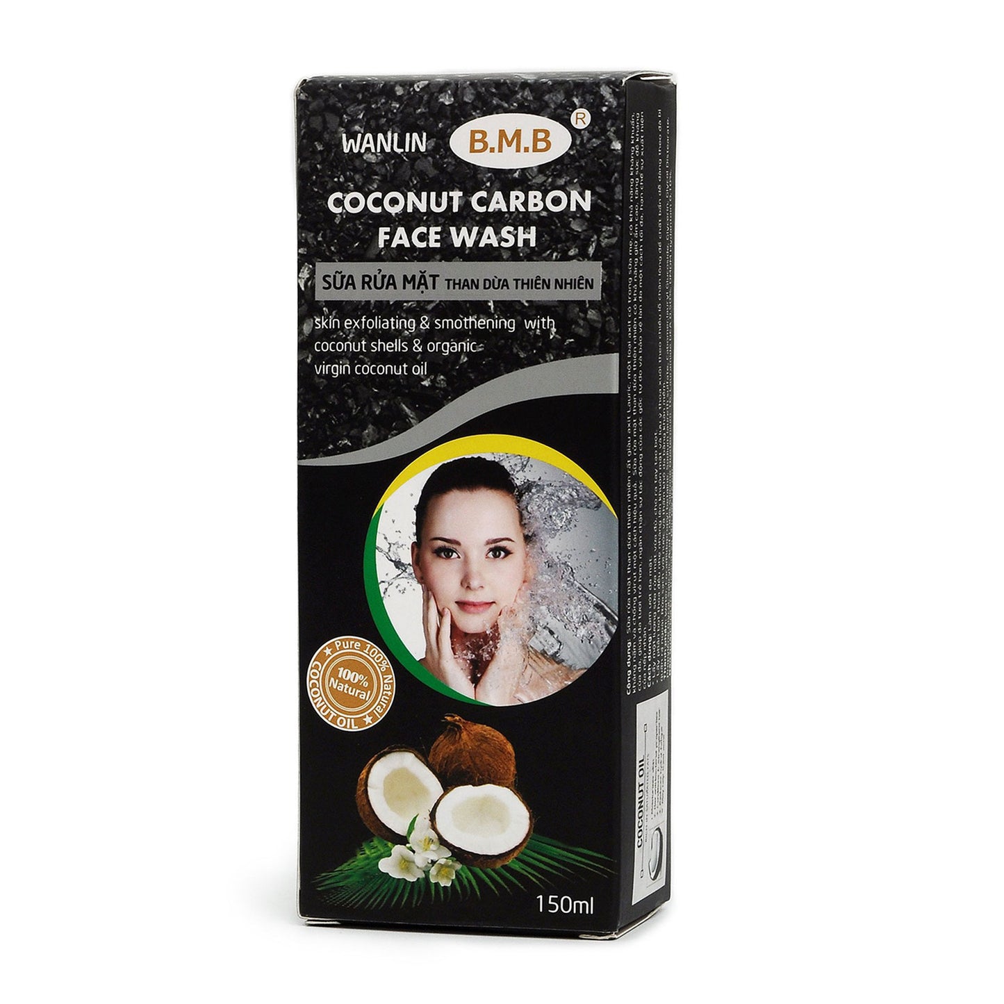 B.M.B Coconut Carbon Face Wash – Pure 100% Natural Coconut Oil