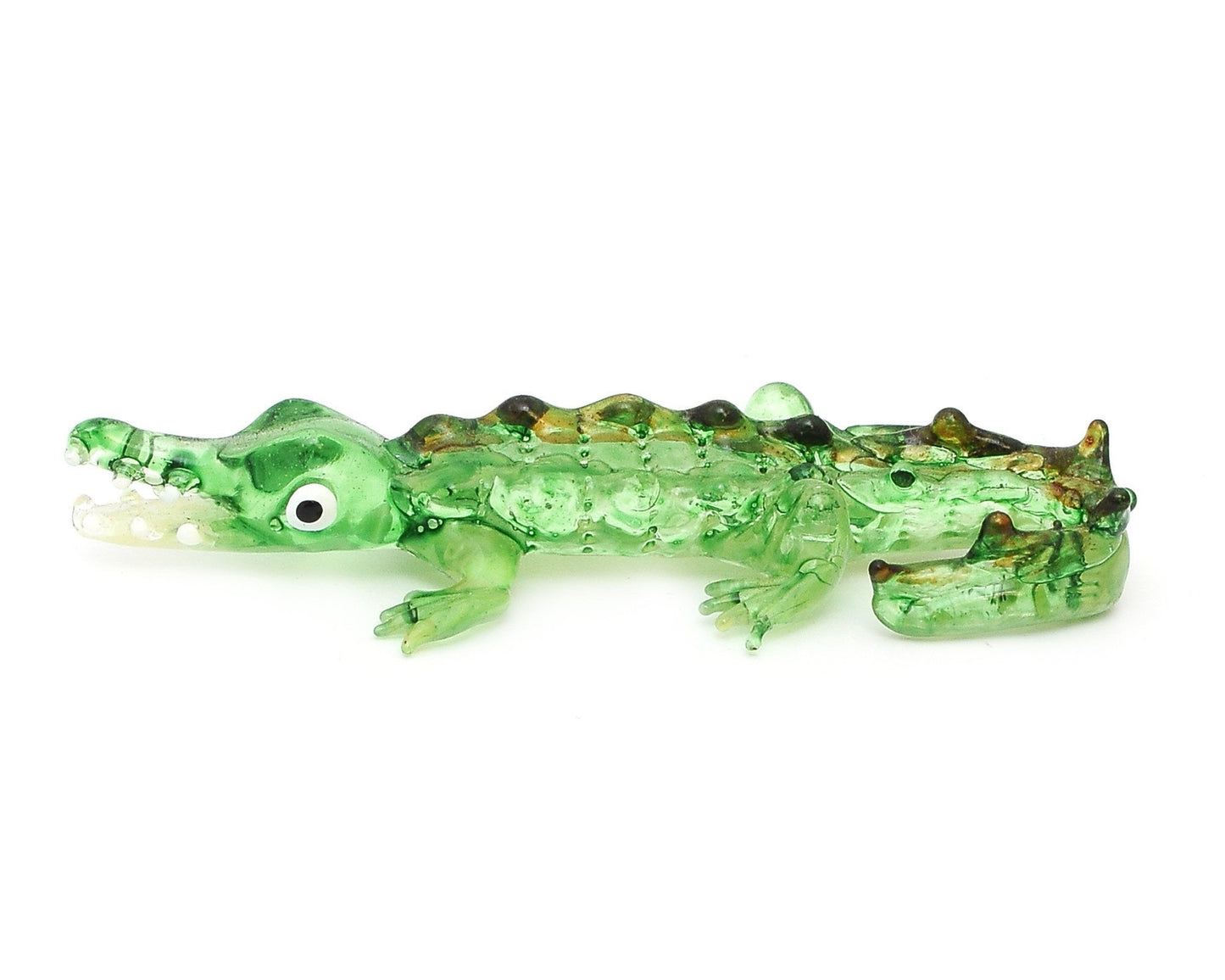 Vietguild's  Crocodile Handmade Vietnamese Glass Figurine Statue