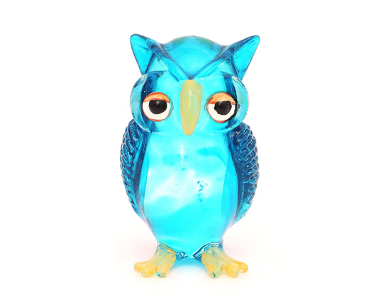 Vietguild's Standing Owl Handmade Vietnamese Glass Figurine Statue