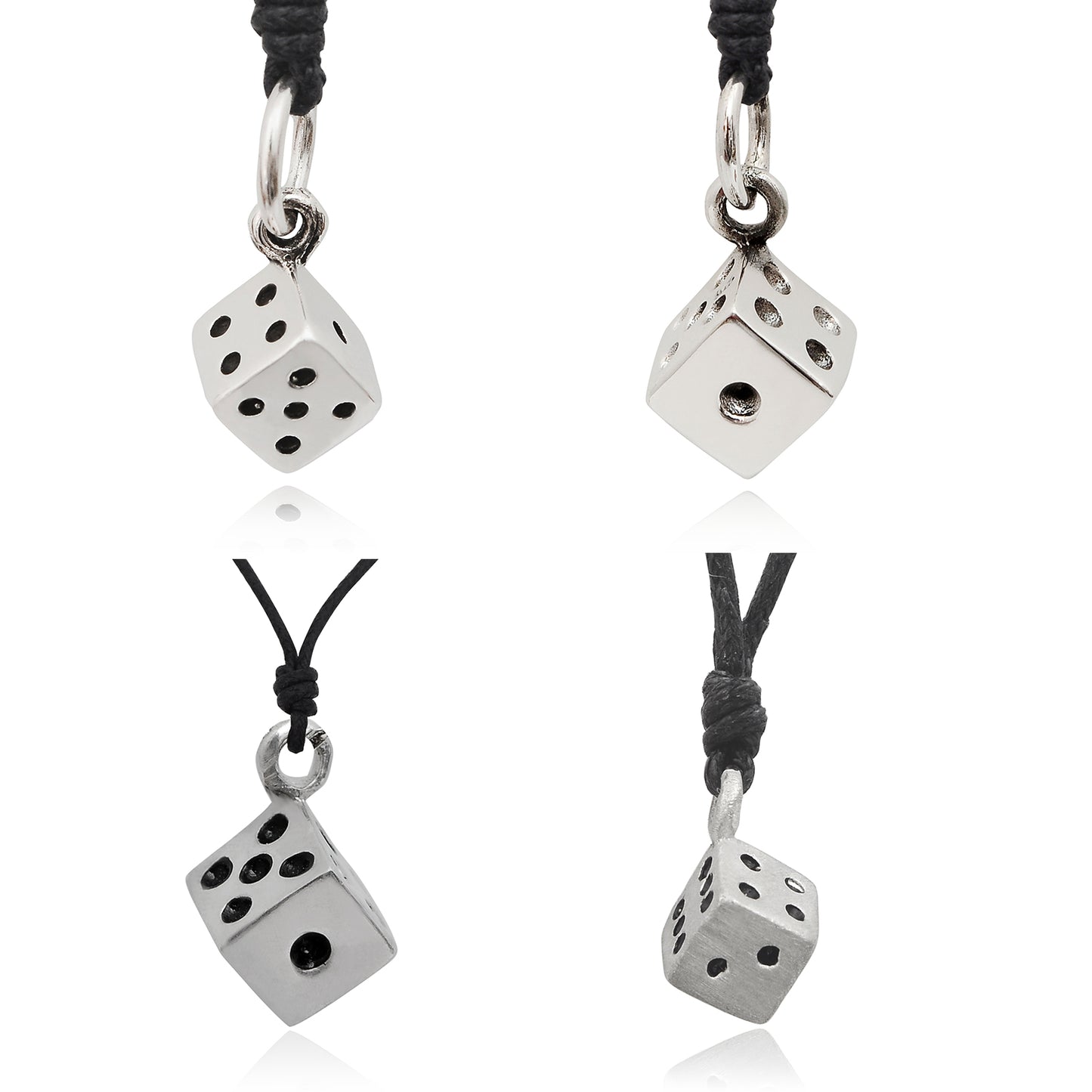 Dice Gambler 92.5 Sterling Silver Pewter Charm Necklace Pendant Jewelry