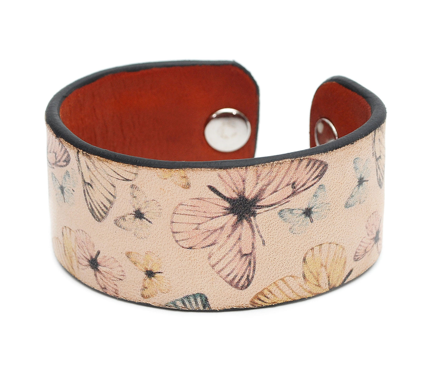 Colorful Butterflies Print Handmade Leather Bracelet Jewelry HLB_01