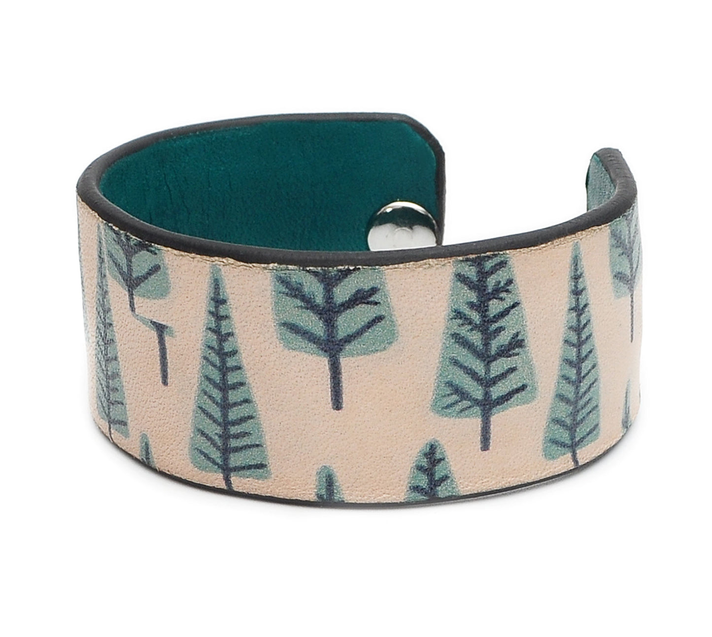 Xmas Tree Pattern Print Handmade Leather Bracelet Jewelry HLB_01