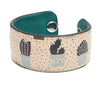 Lovely Cactus Print Handmade Leather Bracelet Jewelry HLB_01