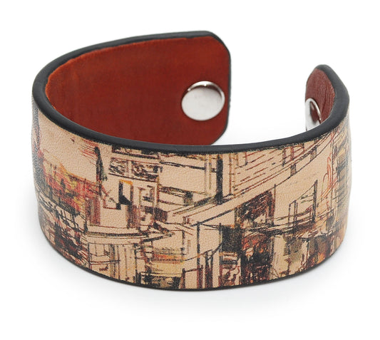 Urban City Print Handmade Leather Bracelet Jewelry HLB_01