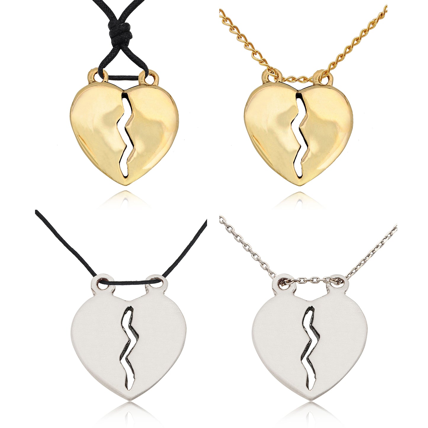 Love Heart Handmade Gold Brass Necklace Pendant Jewelry
