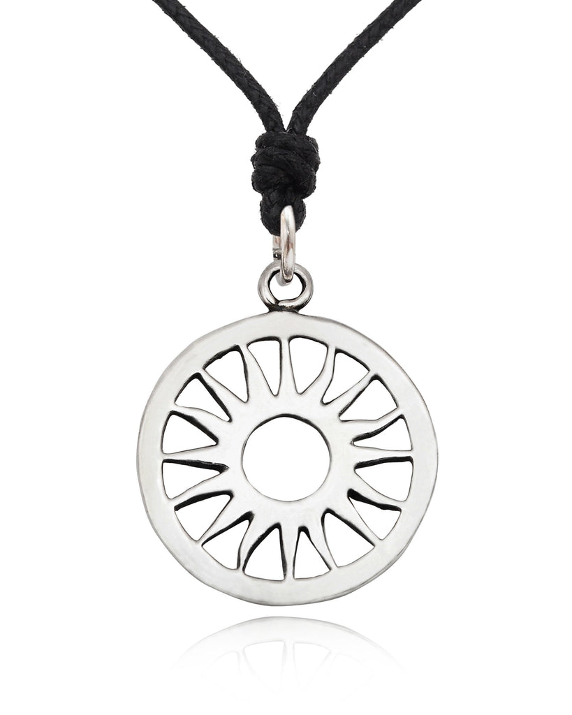 New Buddha Wheel 92.5 Sterling-silver Pewter Brass Charm  Necklace Pendant Jewelry