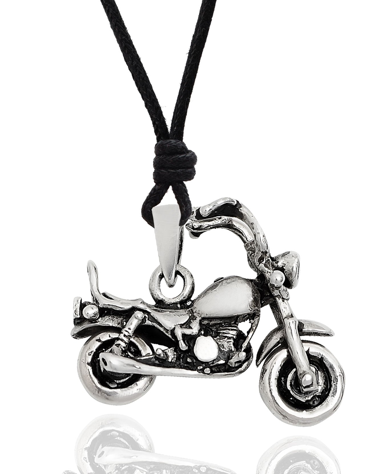 Motorcycle 92.5 Sterling Silver Silver Necklace Pendant Jewelry