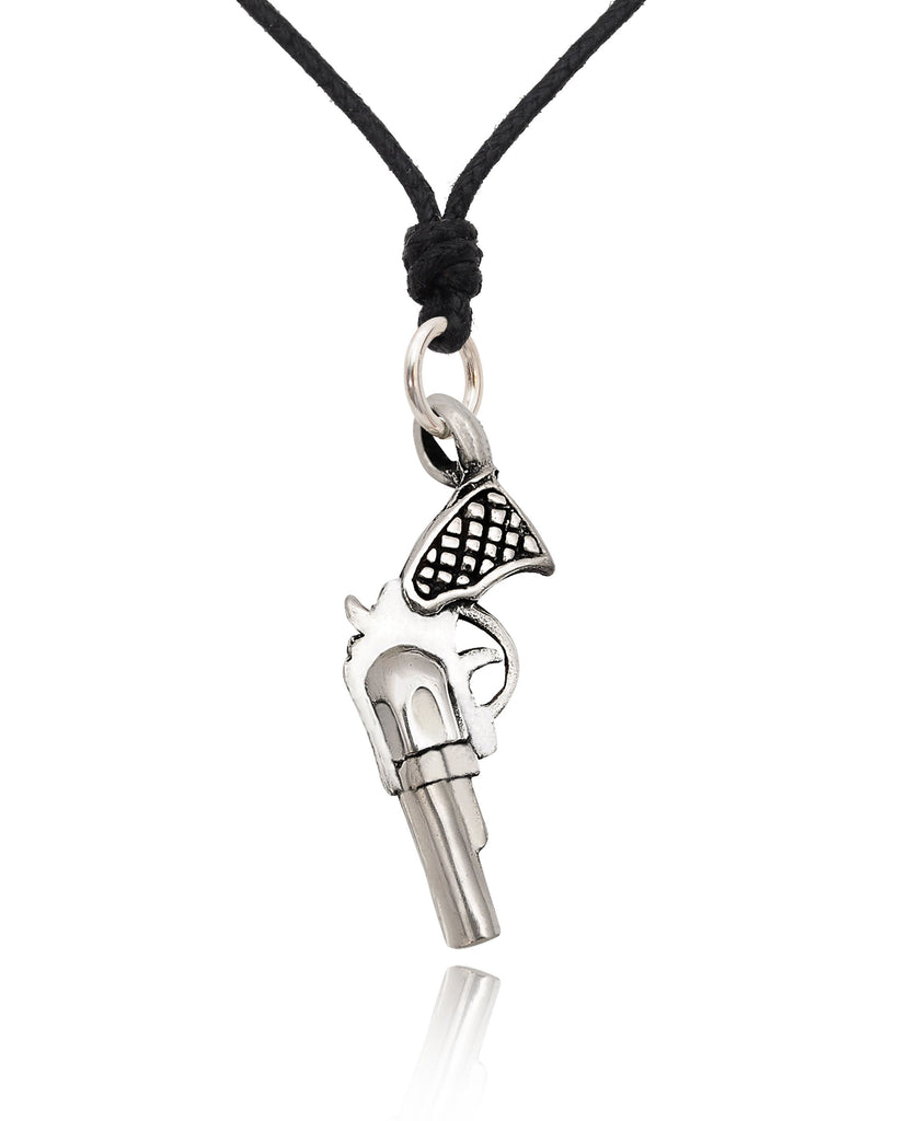 Gun Handmade 92.5 Sterling Silver Gold Brass Necklace Pendant Jewelry