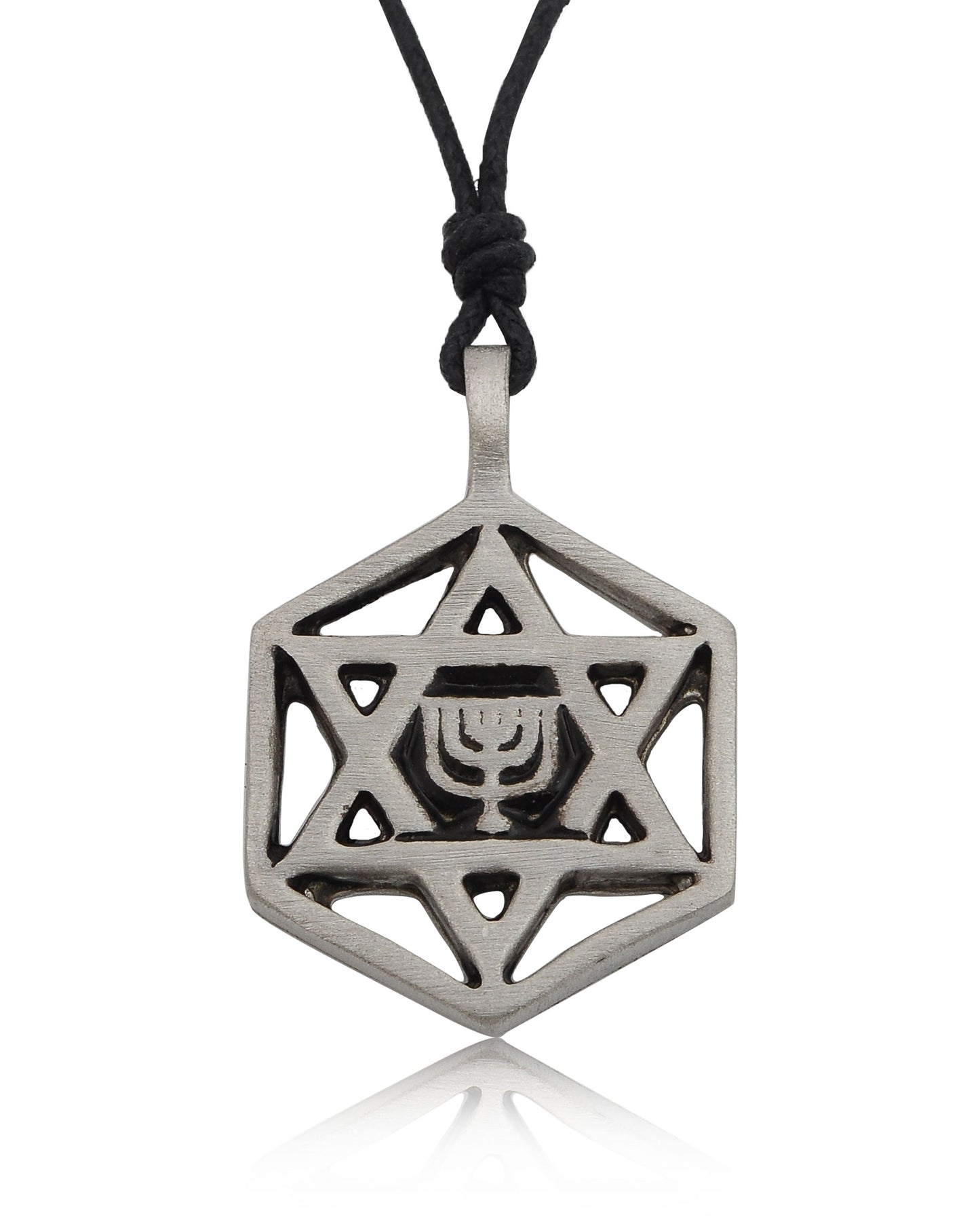 New Jewish Star of David Silver Pewter Charm Necklace Pendant Jewelry