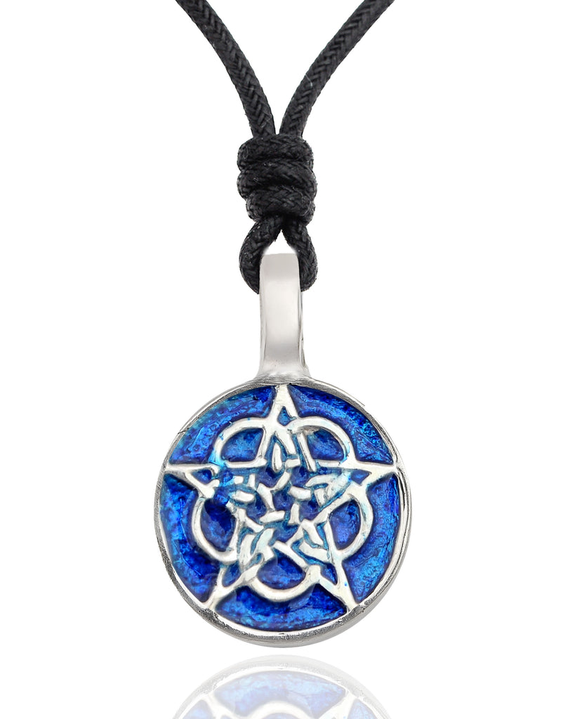 Pentagram Gothic Wicca Silver Pewter Charm Necklace Pendant Jewelry