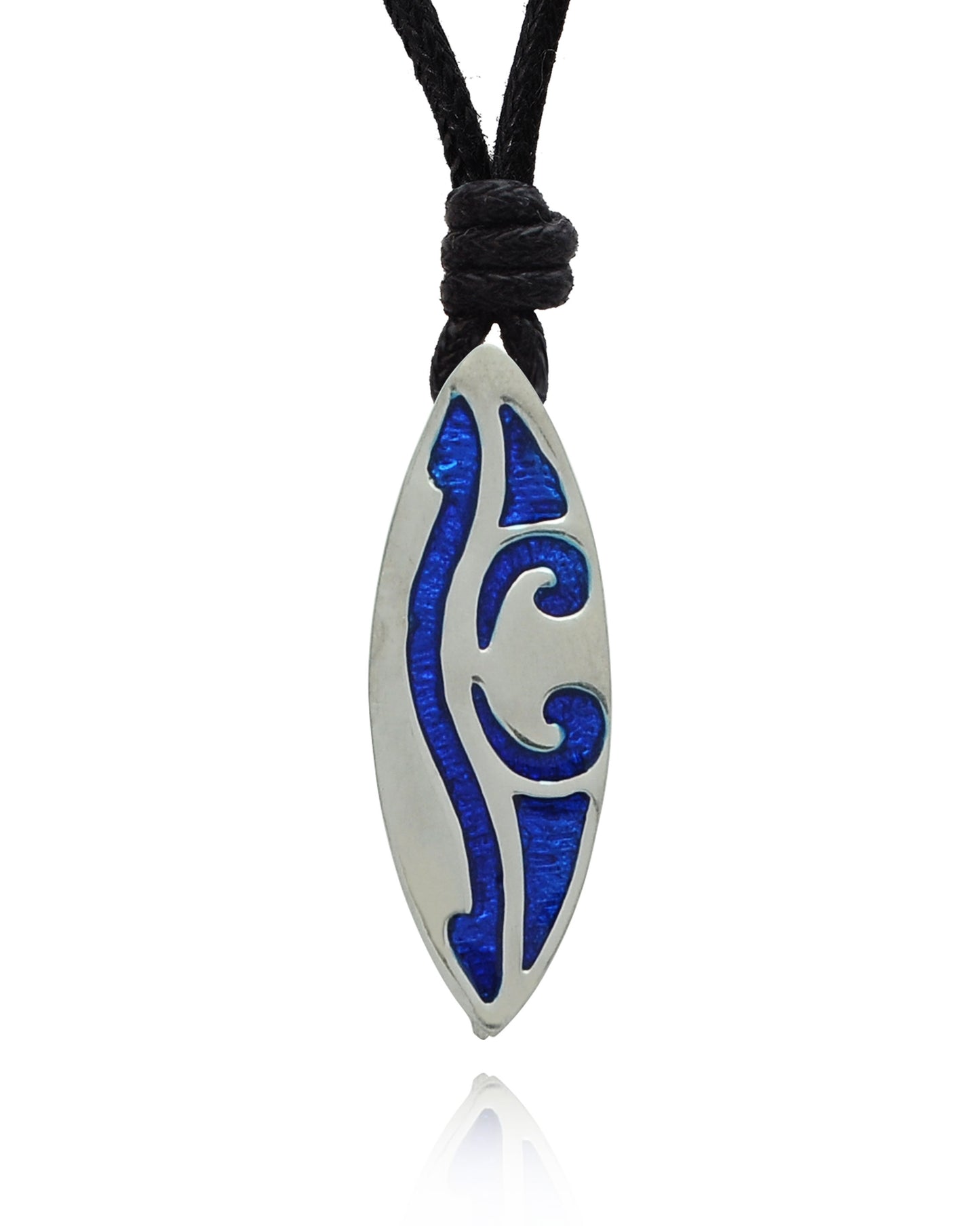 Pattern Surfboard Charm Silver Pewter Charm Necklace Pendant Jewelry