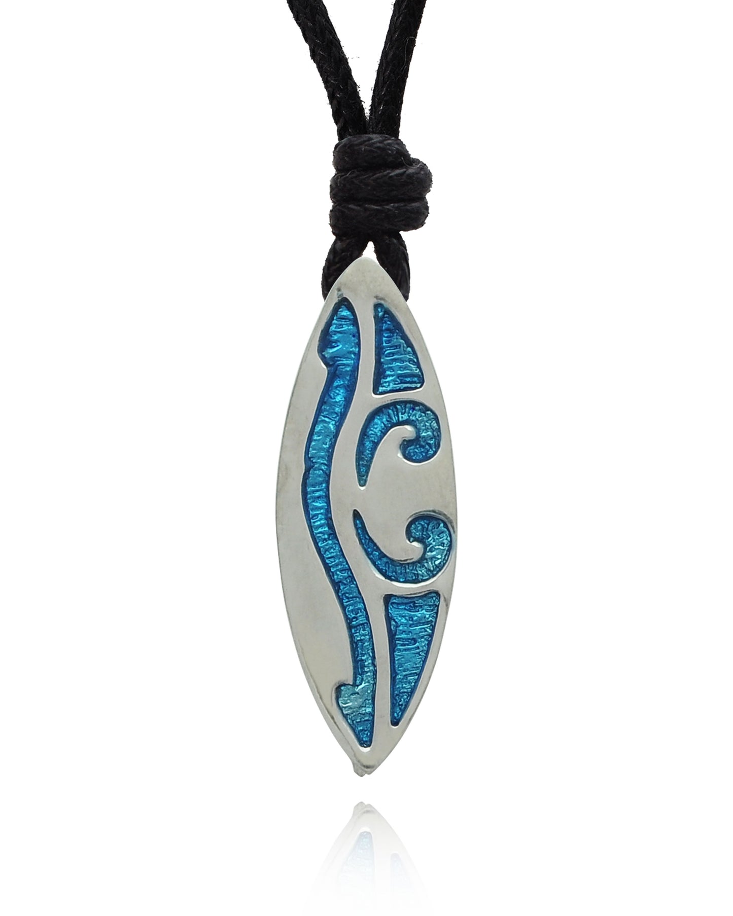 Pattern Surfboard Charm Silver Pewter Charm Necklace Pendant Jewelry
