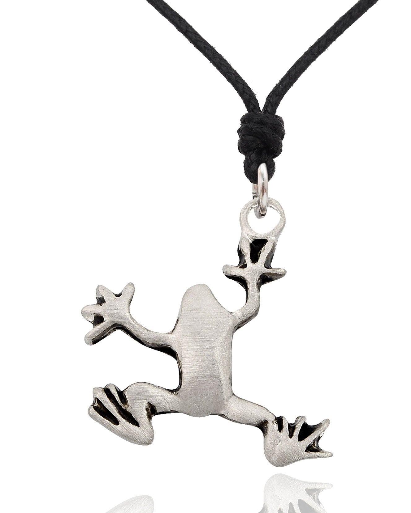 New Frog Silver Pewter Charm Necklace Pendant Jewelry