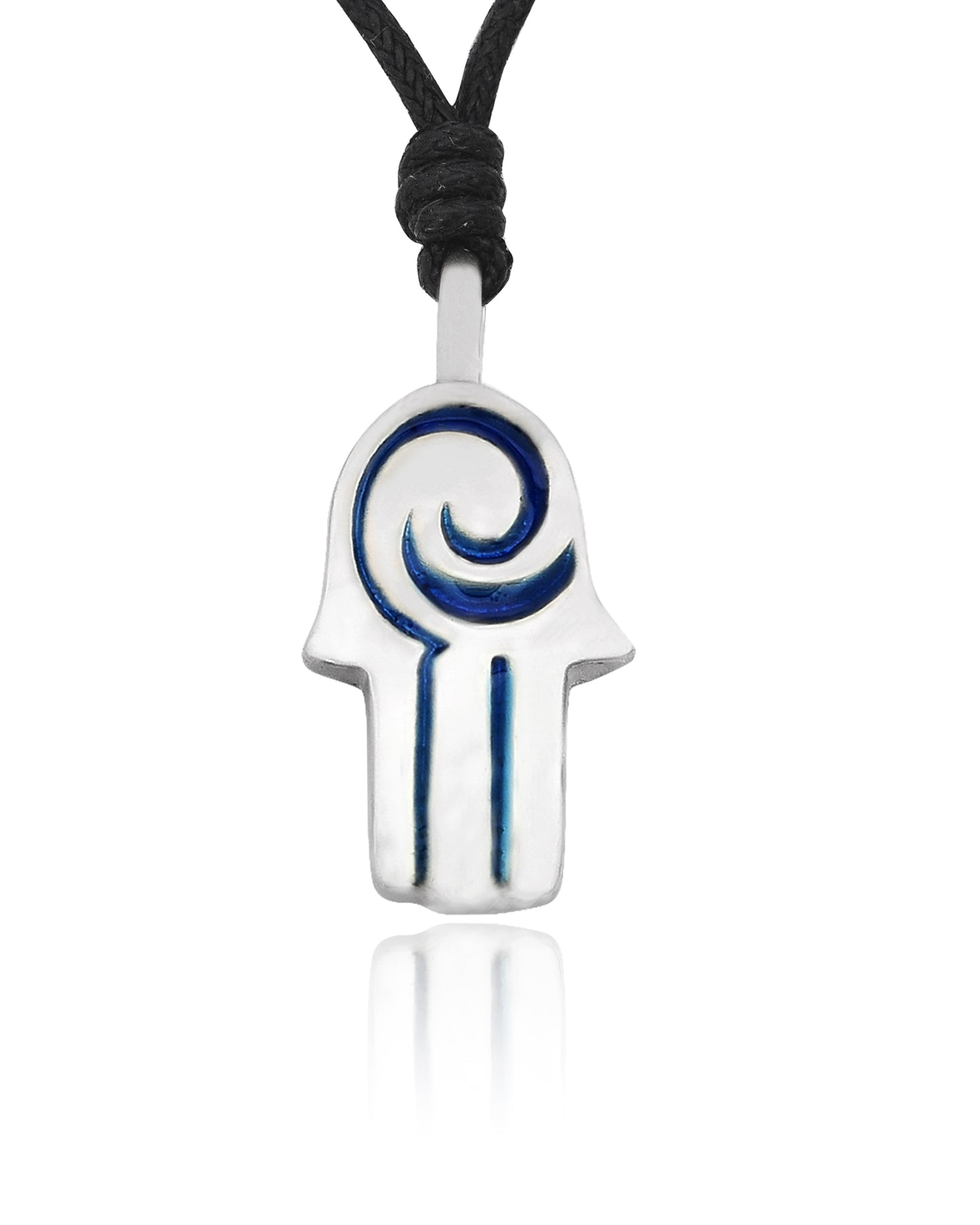 Small & Medium Hamsa (Hand of God) Silver Pewter Necklace Pendant Jewelry
