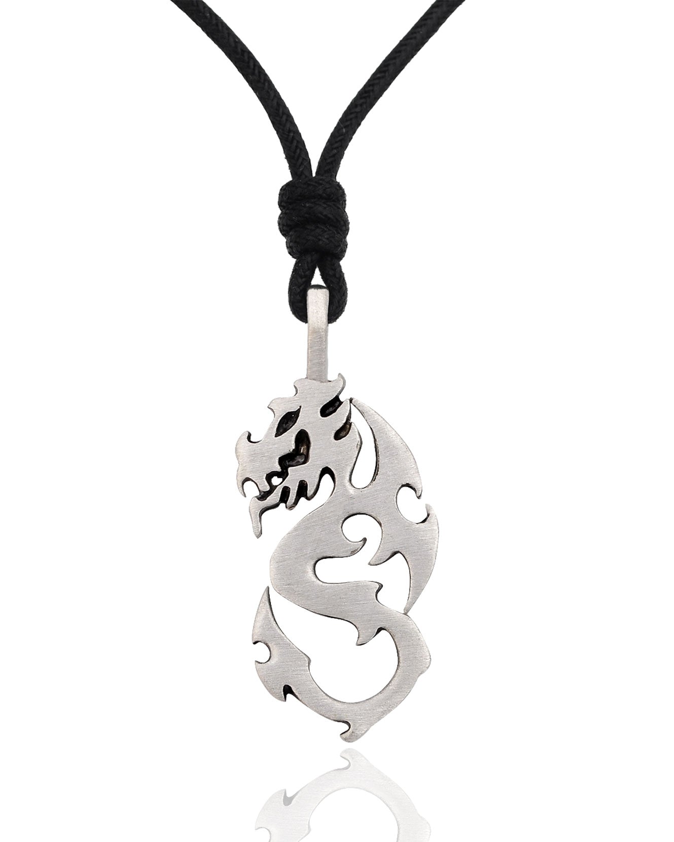 Trendy New Dragon Silver Pewter Charm Necklace Pendant Jewelry