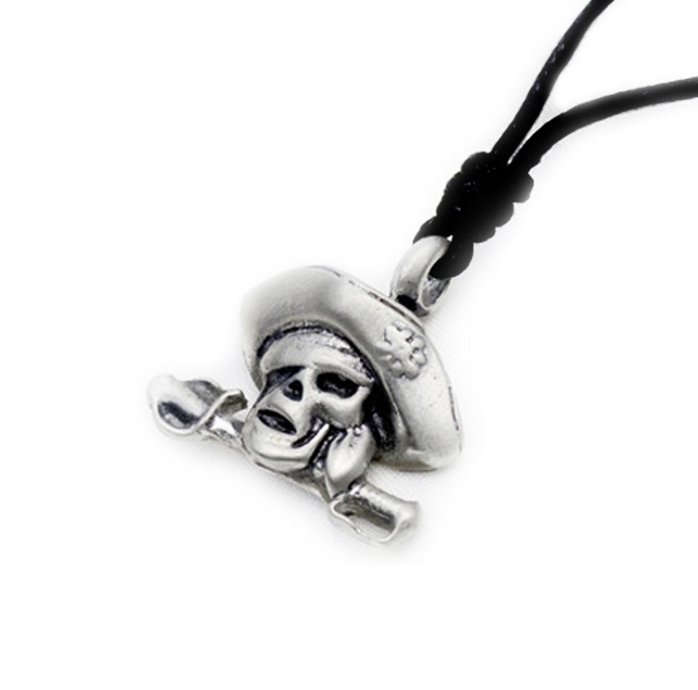 Original Pirate Silver Pewter Charm Necklace Pendant Jewelry