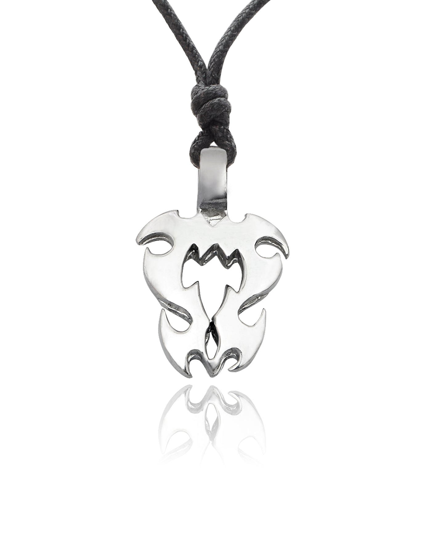 Abstract Art Design Silver Pewter Charm Necklace Pendant Jewelry