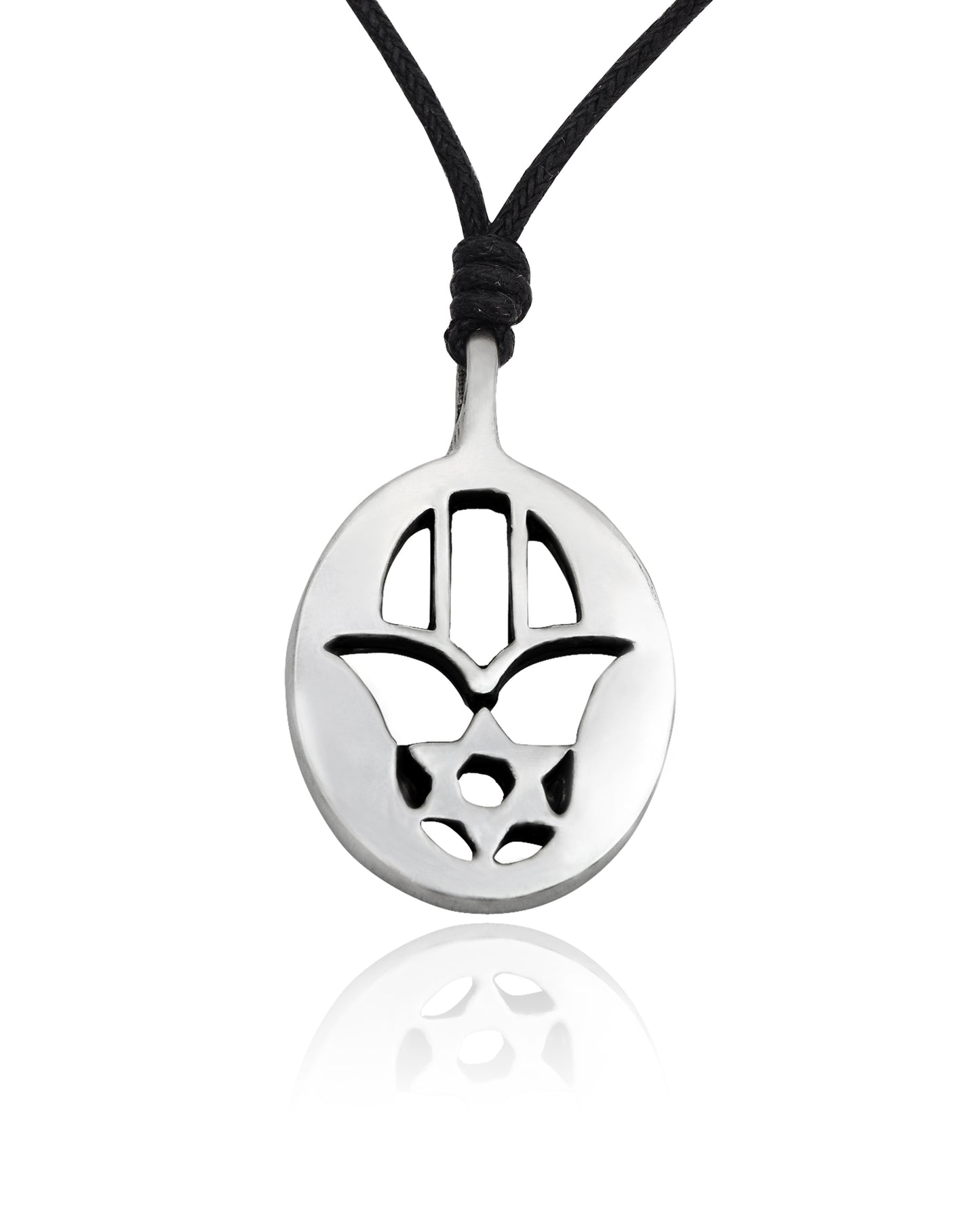 The Hamsa (Hand of God) Pewter Charm Necklace Pendant Jewelry