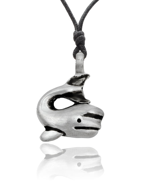 Whale Silver Pewter Charm Necklace Pendant Jewelry