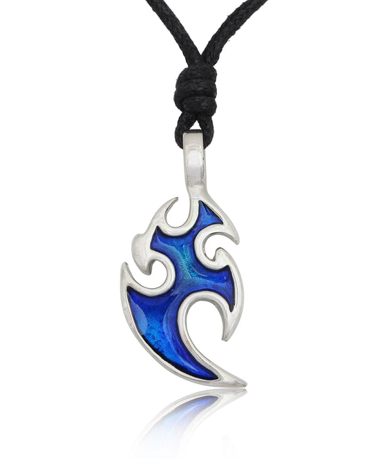 Maori Tattoo Design Silver Pewter Charm Necklace Pendant Jewelry