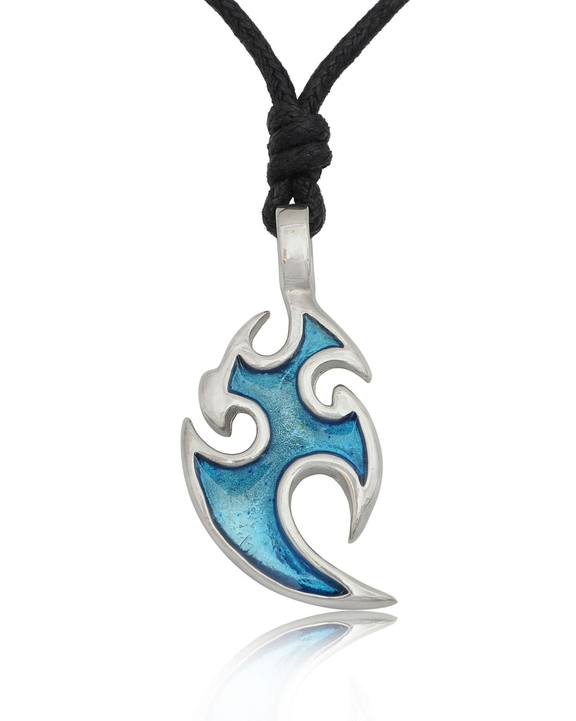 Maori Tattoo Design Silver Pewter Charm Necklace Pendant Jewelry