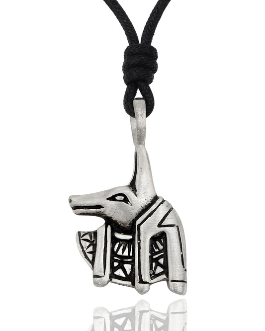Egyptian God Anubis Dog Head Silver Pewter Charm Necklace Pendant Jewelry
