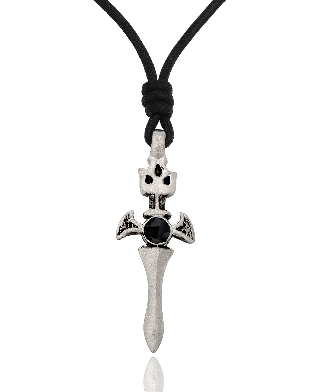 Colorful Fire Sword Silver Pewter Charm Necklace Pendant jewelry